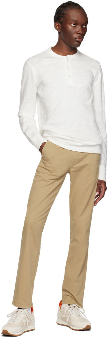 T-shirt rag & bone Rag & Bone Long Sleeve Henley Shirt Hvid | M000T656G, 3