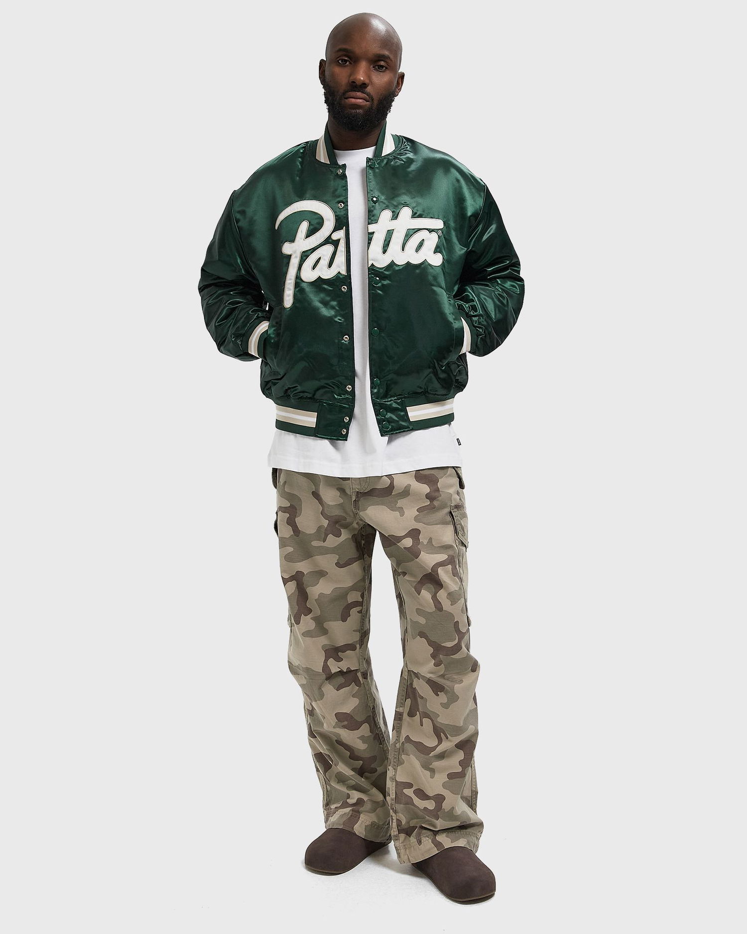 Bomberjakke Patta Satin Varsity Jacket with Script Logo Grøn | POC-AW25-5000-348-0016-201, 1