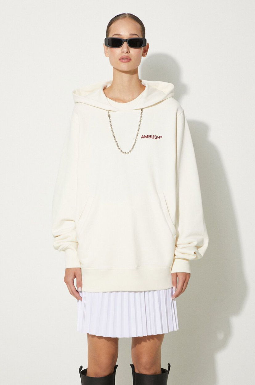 Sweatshirt Ambush Ballchain Hoodie With Applique Beige | BWBB001F24FLE0013128