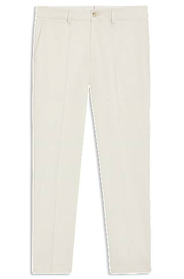 Bukser BOSS Slim-Fit Stretch Double-Faced Trousers Hvid | 50545623