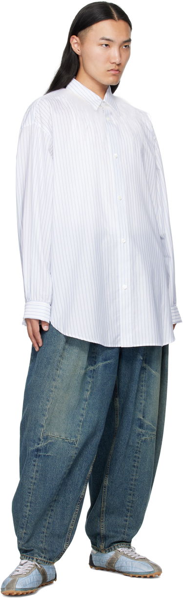 Skjorte HED MAYNER Hed Mayner Kidassia Striped Collared Shirt Hvid | HMMB60001P-HB049, 3