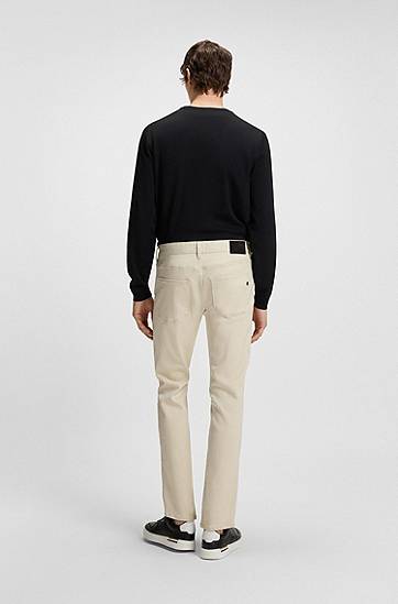 Jeans BOSS Delaware Slim-Fit Performance Denim Jeans Beige | 50550942, 1
