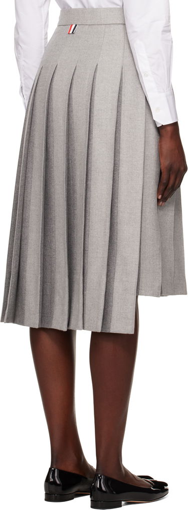Nederdel Thom Browne Wool Flannel Pleated Midi Skirt Grå | FGC441A-F0580, 2