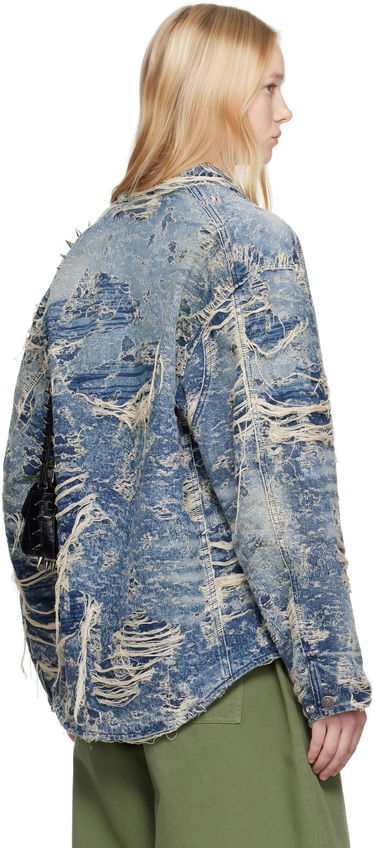 Jakke Diesel Distressed Denim Jacket Blå | A19104 09M04, 2