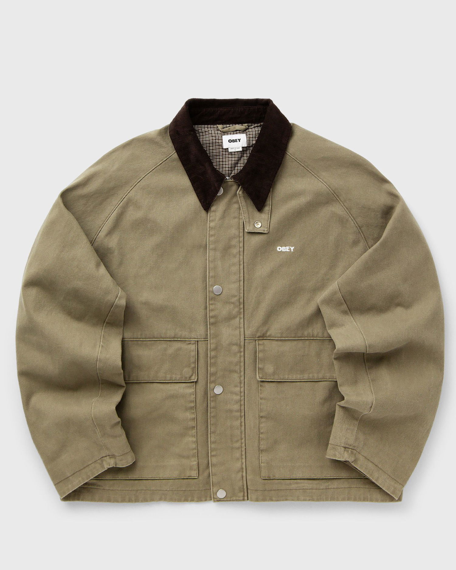 Jakke OBEY Caden Corduroy Collar Work Jacket Grøn | 121800596-MMD, 0