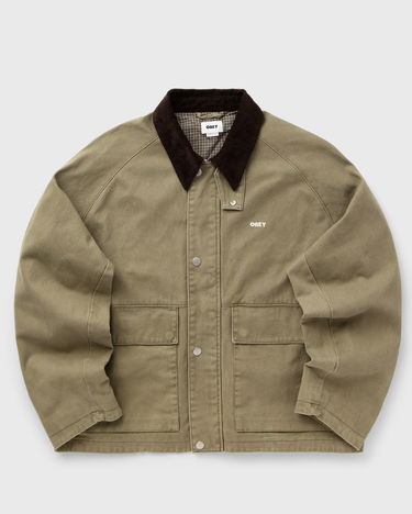 Jakke OBEY Caden Corduroy Collar Work Jacket Grøn | 121800596-MMD, 0