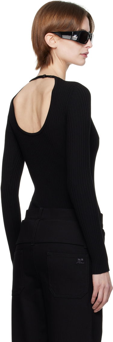 Sweater Courrèges Courrèges Knitted Ribbed Sweater Sort | 125MPU105FI0001, 2