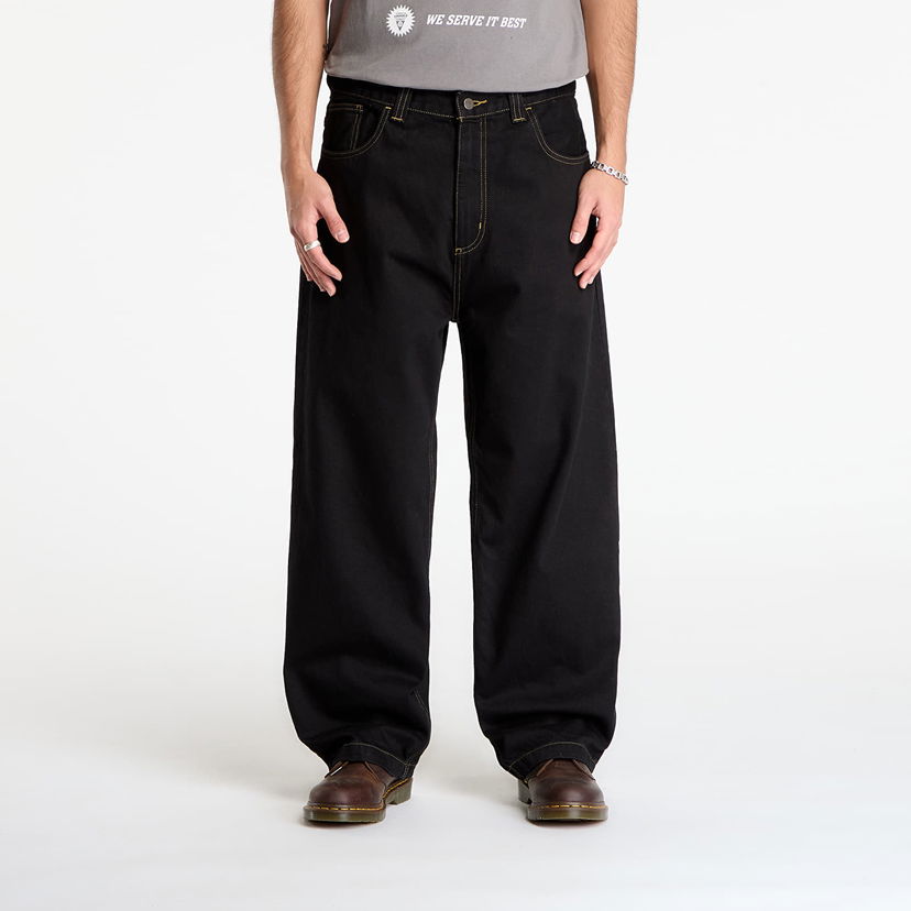 Jeans Carhartt WIP Wide Leg Rinsed Brandon Pant Sort | I035893.8902