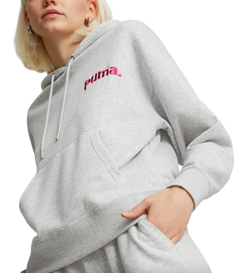 Sweatshirt Puma Team Hoodie Grå | 538378-004