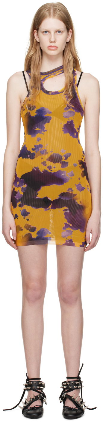 Kjole Ottolinger Ottolinger Cutout Tie-Dye Mini Dress Gul | 100816