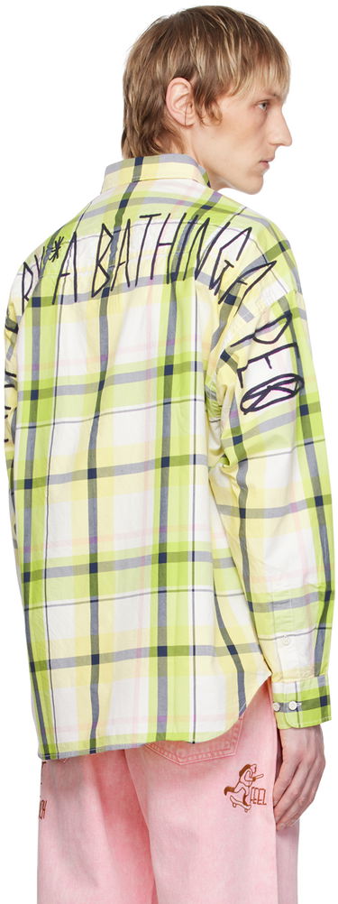 Skjorte AAPE by A Bathing Ape AAPE by A Bathing Ape Embroidered Plaid Shirt Gul | AAPSTM8479XXMGRT, 2