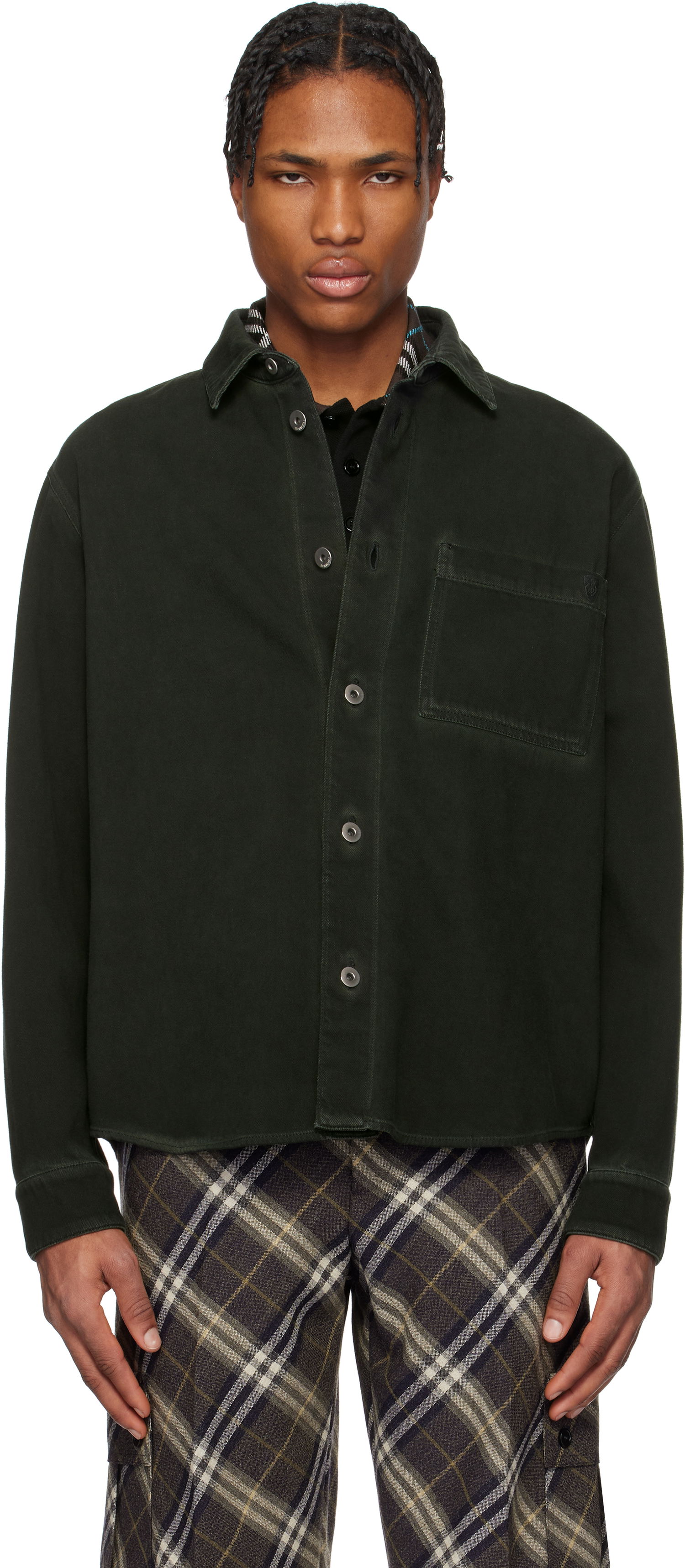 Skjorte Burberry Burberry Garment Dyed Denim Shirt Grøn | 8101259, 0