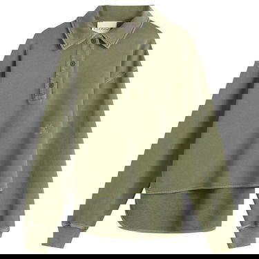 Sweatshirt CLOSED Long Sleeve Polo Sweatshirt with Layered Hem Grøn | C95667-47V-13-657, 0