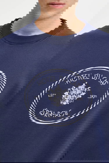 Sweatshirt Sporty & Rich Embroidered Eden Crest Sweatshirt Mørkeblå | ST07160621BL106, 3