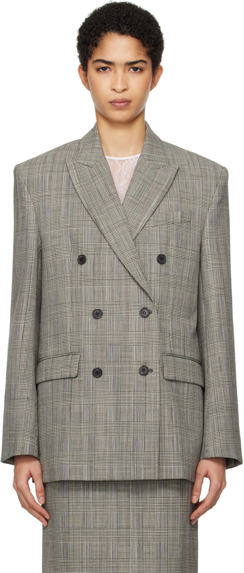Jakke WARDROBE.NYC Double Breasted Blazer Grå | W4007F24PW
