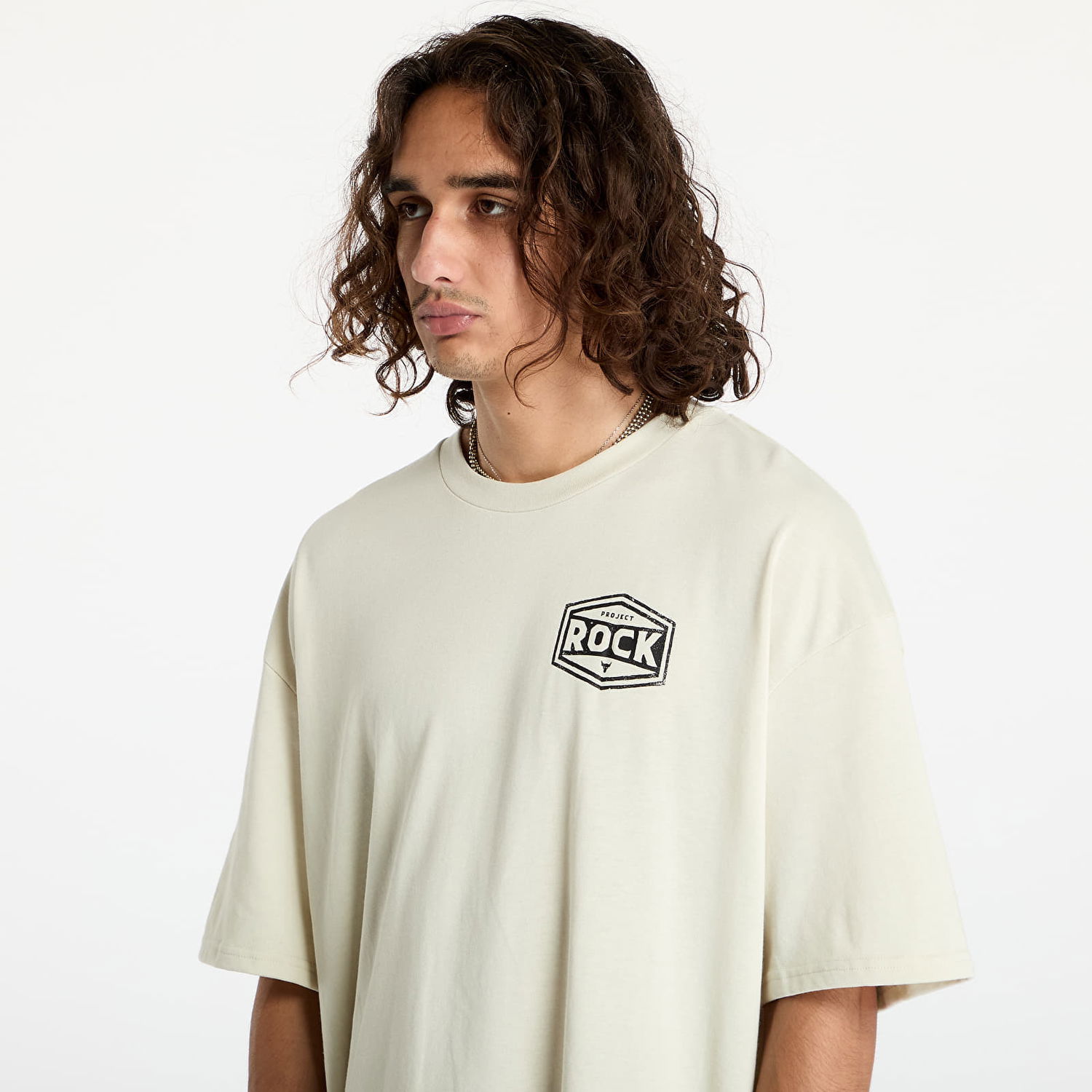 T-shirt Under Armour Project Rock HWT SS Tools Silt/ Golden Yellow/ Black Hvid | 1386911-273, 1