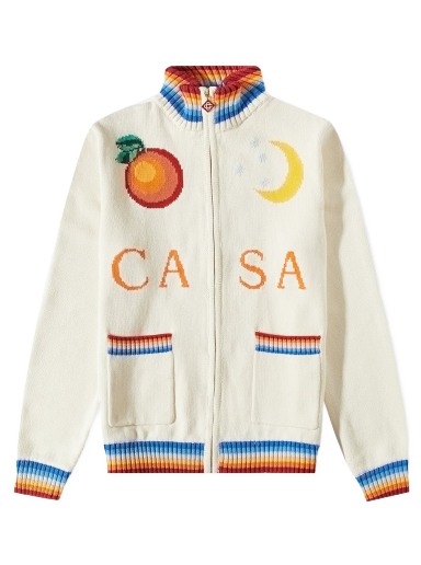 Jakke Casablanca Casa Club Knit Jacket Beige | MS23-KW-353-02