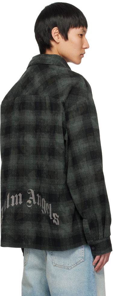 Skjorte Palm Angels Palm Angels Check Overshirt Grøn | PMGE043S25FAB0025603, 2