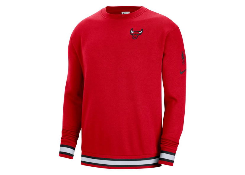 T-shirt Nike NBA Chicago Bulls Courtside Crew Fleece Loose Fit Sweatshirt Red Rød | DN9098-657