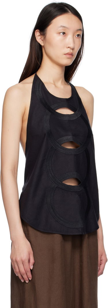 Tanktop Baserange Baserange Halter Neck Cutout Top Sort | TOCHA-WS-SU25, 1