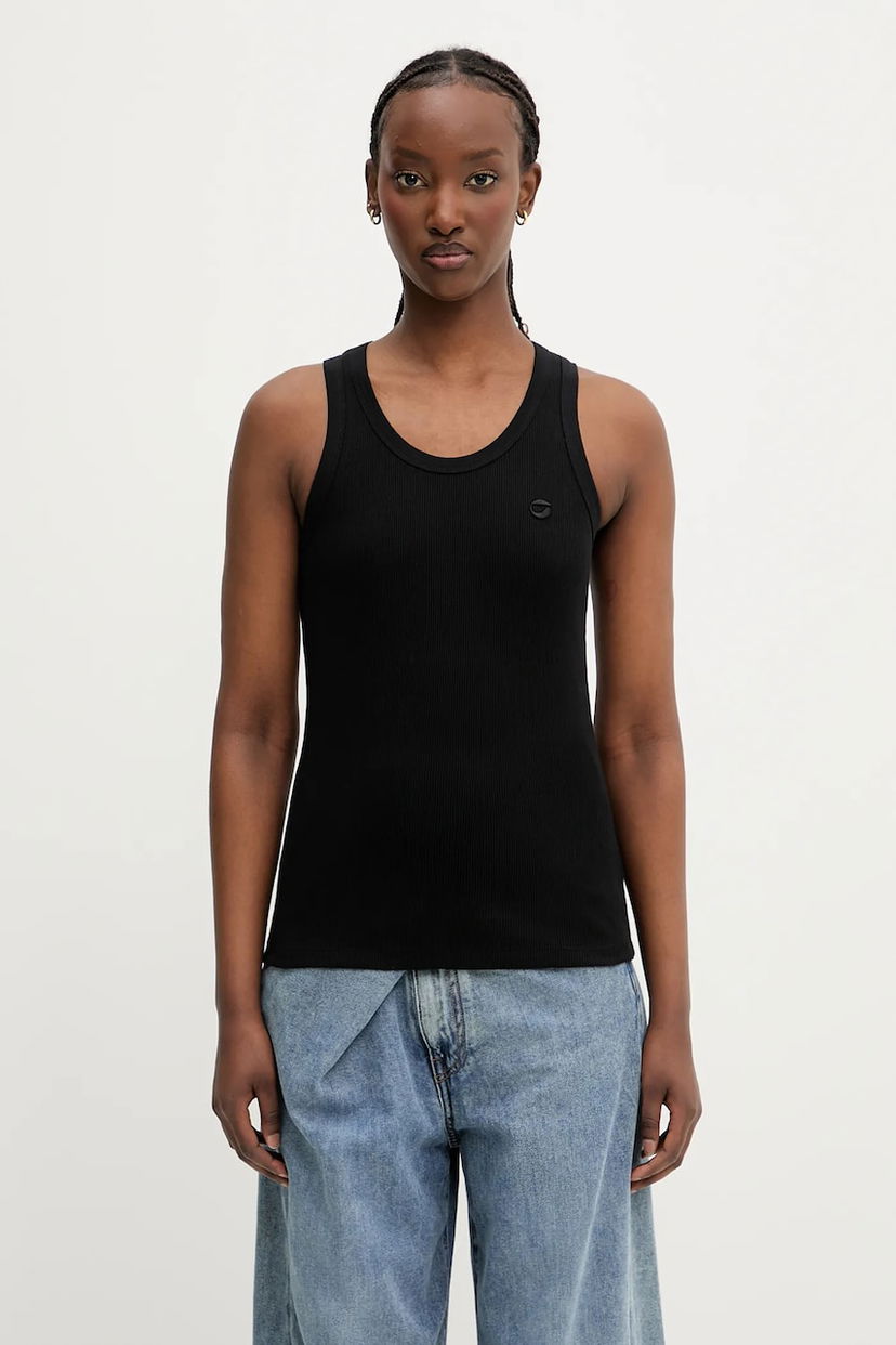Tanktop Coperni Coperni Rib Logo Tank Top Sort | COPJS12F5033