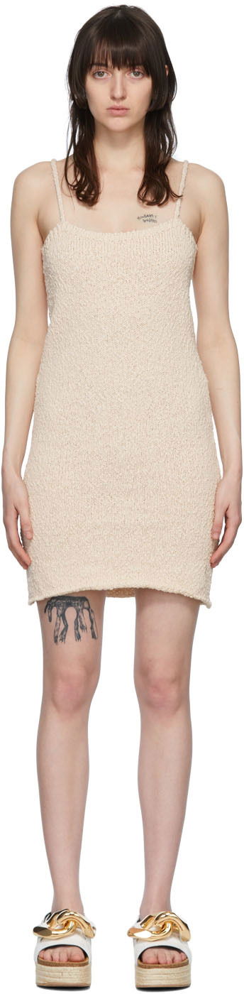 Kjole JW Anderson Cotton Mini Dress Beige | KW0647-YN0197