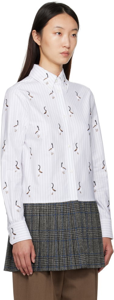 Kjole Thom Browne Thom Browne Goose Print Shirtdress Hvid | FDSF35E-E1374, 1