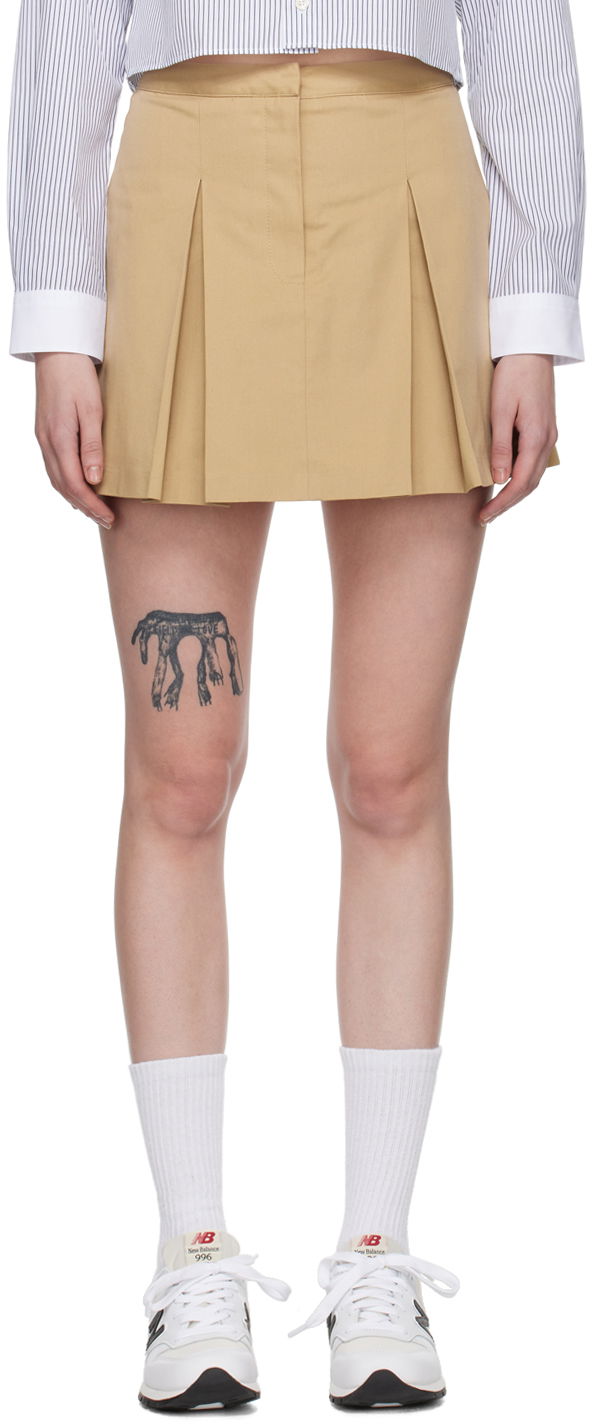 Nederdel Sporty & Rich Serif Miniskirt Beige | SKAW237CR