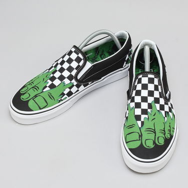 Sneakers og sko Vans Classic Slip-On Marvel hulk / Checkerboard Sort | VA38F7U44, 2