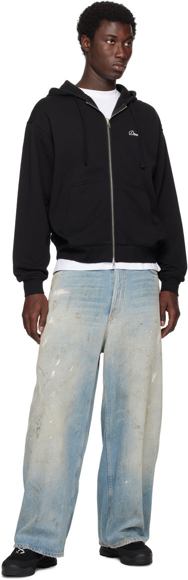 Sweatshirt Dime Cursive Small Logo Zip Hoodie Sort | DIMESU2549BLK, 3