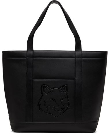 Mulepose MAISON KITSUNÉ Maison Kitsuné Fox Head Leather Medium Tote Sort | OW05110LC0045, 0
