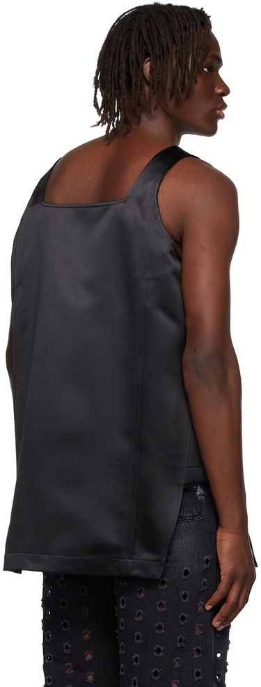 Tanktop We11done We11done Zip-Front Satin Tank Top Sort | WD-BL1-22-129-M-BK, 2
