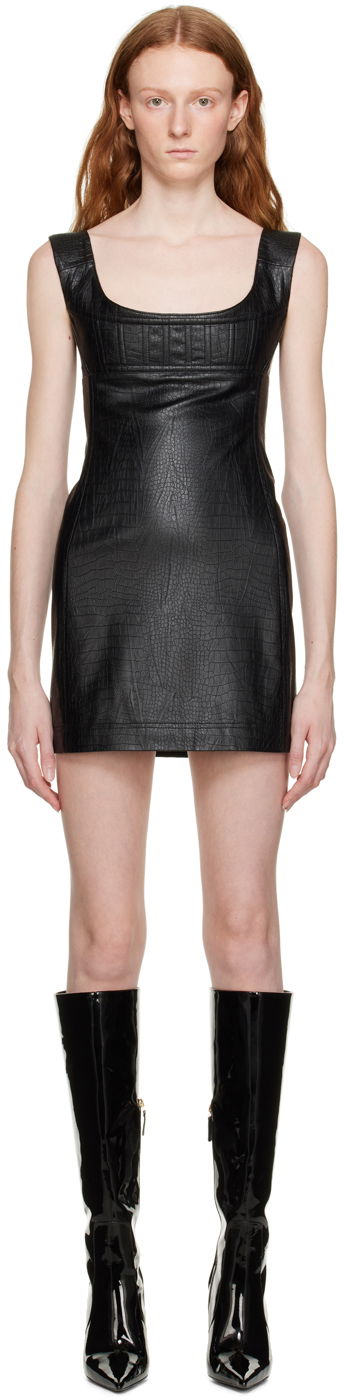 Kjole Miaou Miaou Vivi Faux-Leather Minidress Sort | 5022PYPON
