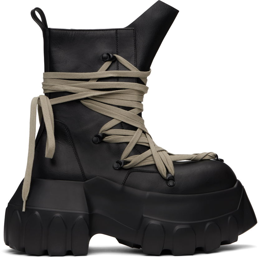 Sneakers og sko Rick Owens Rick Owens Hollywood Megalace Mega Tractor Boots Sort | RR01E5867 LCHW1