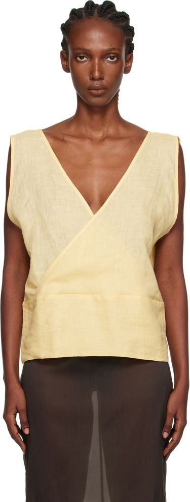 Tanktop Baserange Baserange Garlin Wrap Linen Top Gul | TSGA-FL-AU25, 0