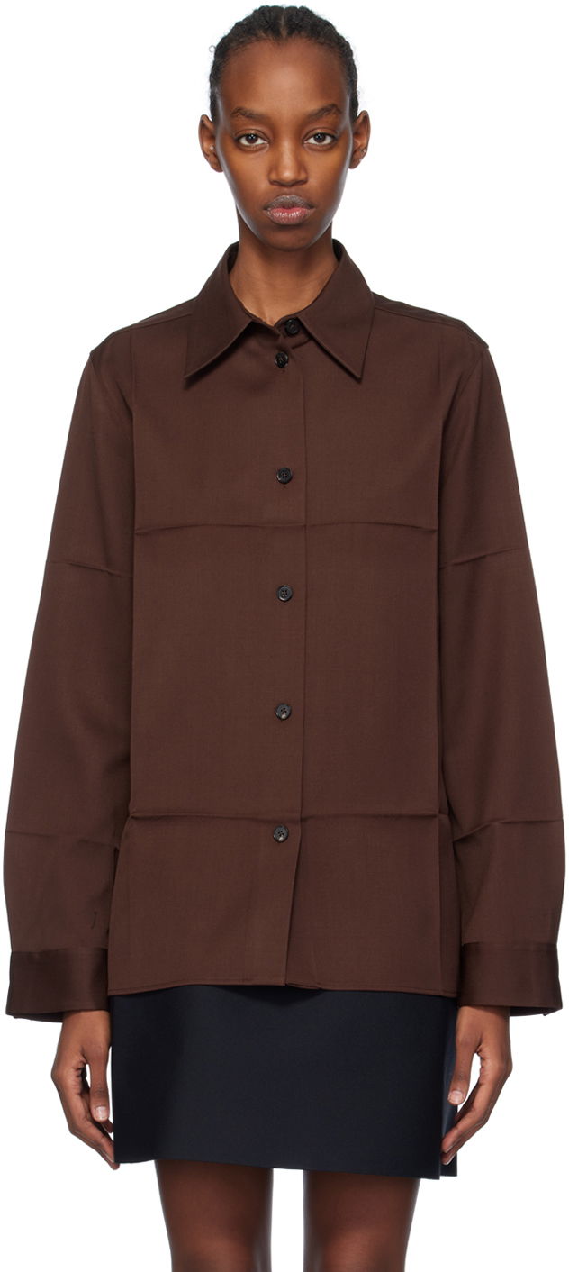 Skjorte Jil Sander Spread Collar Shirt Brun | J04DL0004_J40003