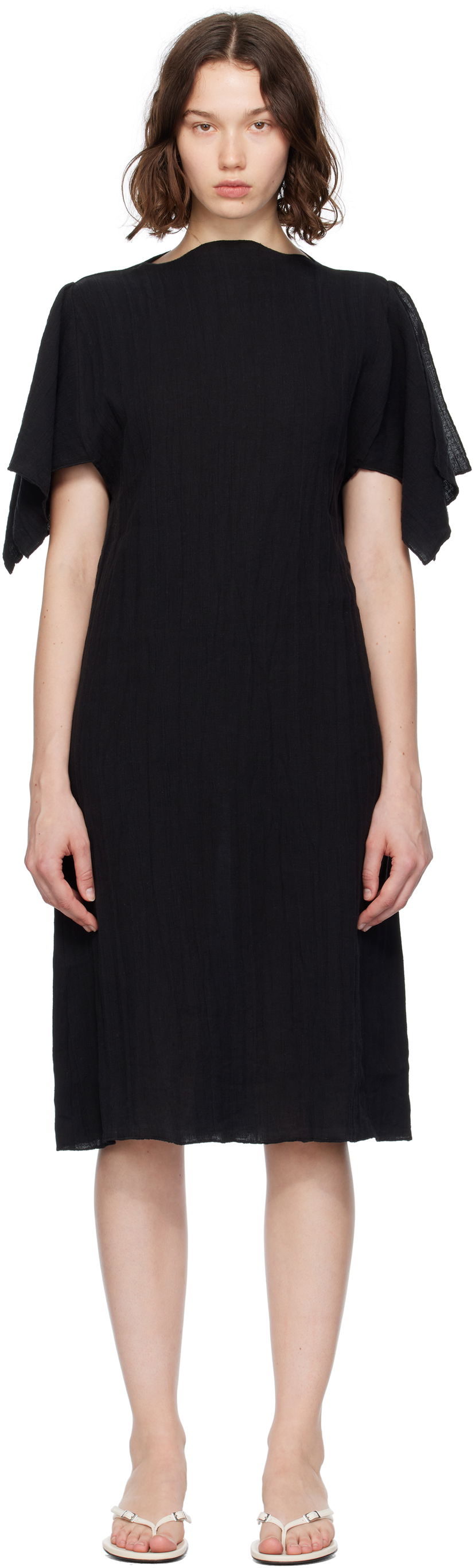 Kjole Baserange Baserange Folio Midi Dress Sort | DRFO-LC-SU25