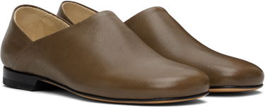 Sneakers og sko LEMAIRE LEMAIRE Leather Slippers Grøn | FO0144 LL0043, 3