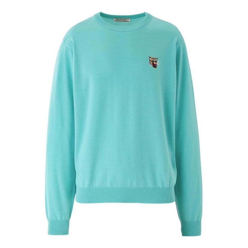 Sweater Onitsuka Tiger Embroidered Tiger Sweatshirt Turkis | 2183B396-300