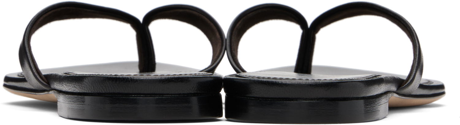 Sneakers og sko The Row Sacha Leather Flip-Flops Sort | F1697-SN65, 1