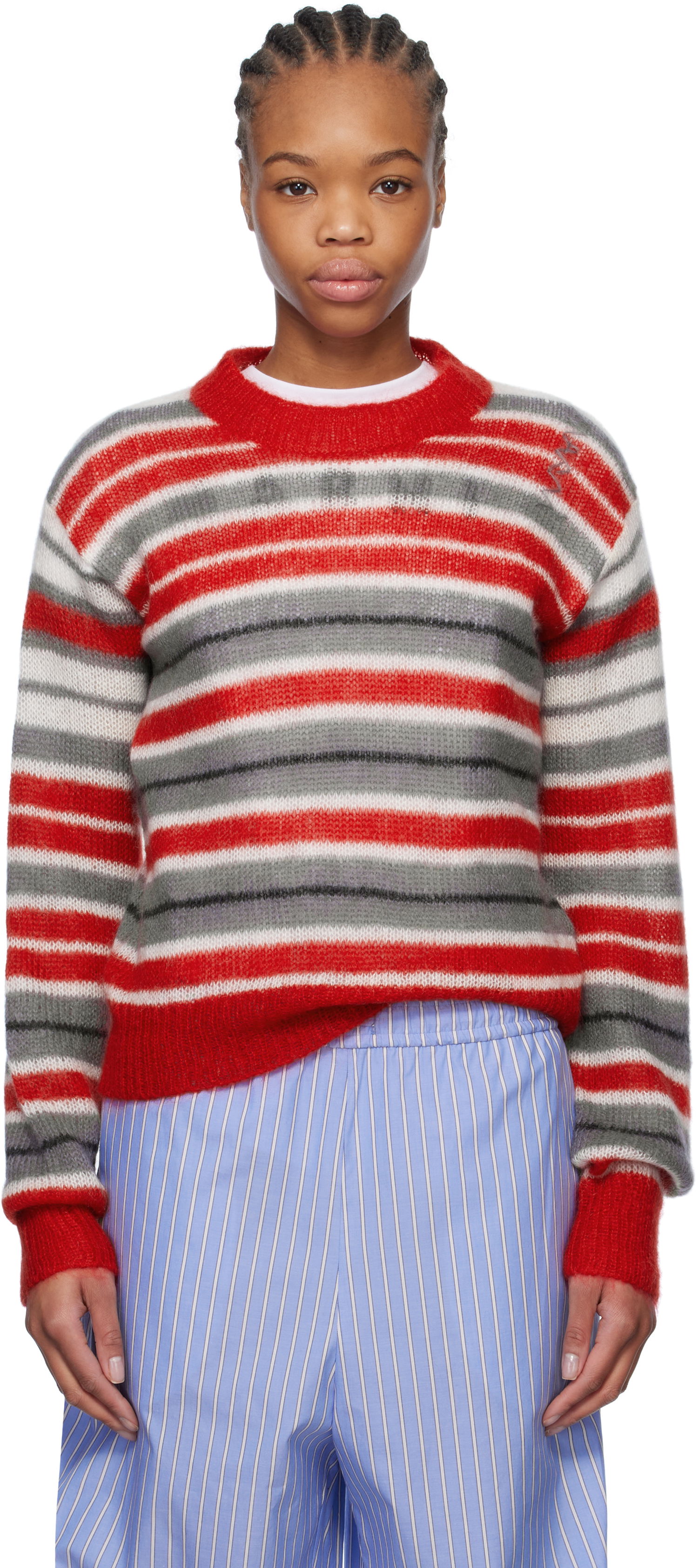 Sweater Marni Marni Striped Mohair Sweater Flerfarvet | GCMD0573Q0 UFU178, 0