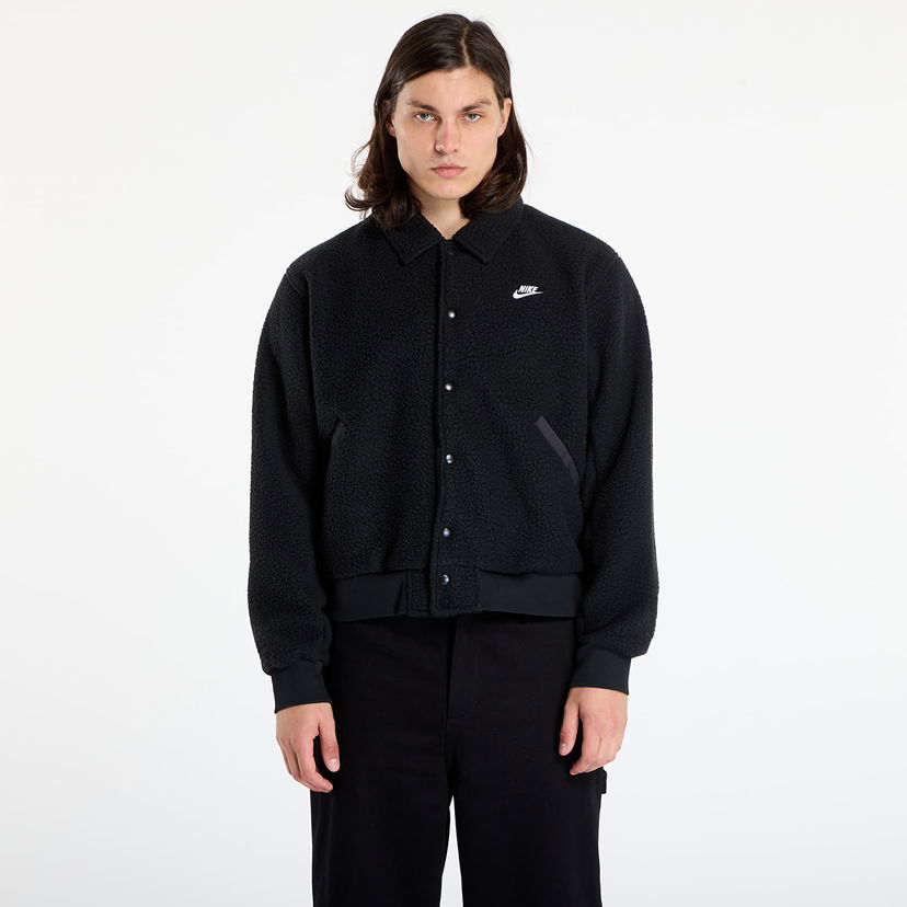 Jakke Nike Sportswear Club High-Pile Fleece Coaches Jacket Sort | HV1429-010