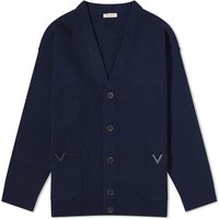 Sweater Valentino Men's V Logo Cardigan Navy Mørkeblå | 4V3KA03I9YW-598, 1