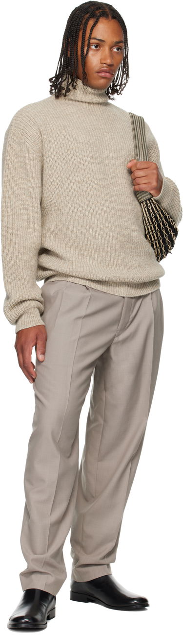 Sweater LEMAIRE LEMAIRE High Neck Sweater Beige | TO1427 LK1029, 3
