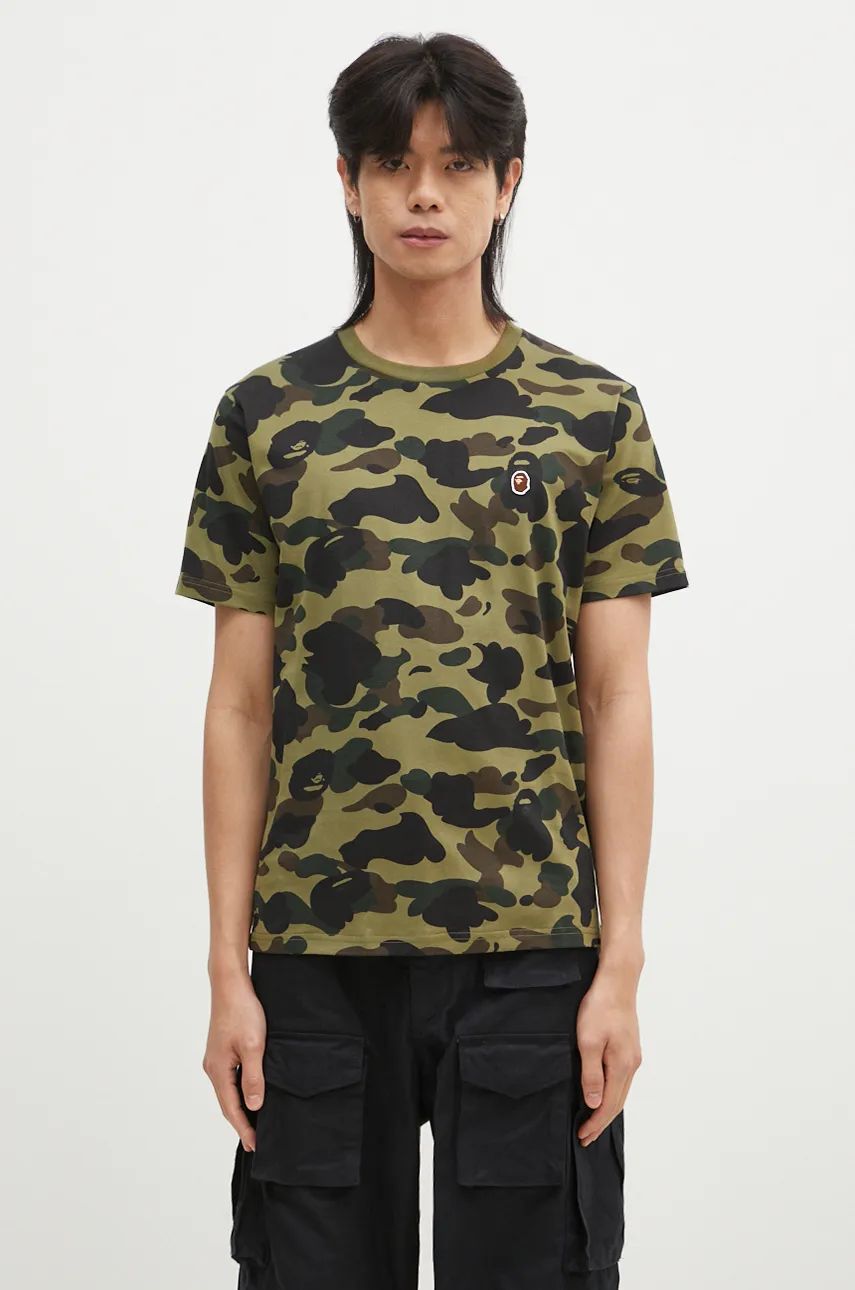 T-shirt BAPE 1ST CAMO ONE POINT TEE Grøn | 1K80109006, 0