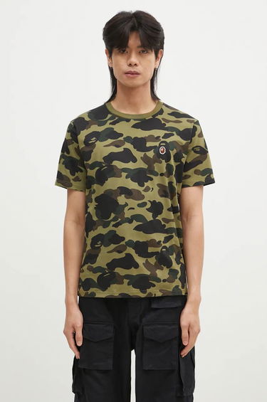 T-shirt BAPE 1ST CAMO ONE POINT TEE Grøn | 1K80109006, 0