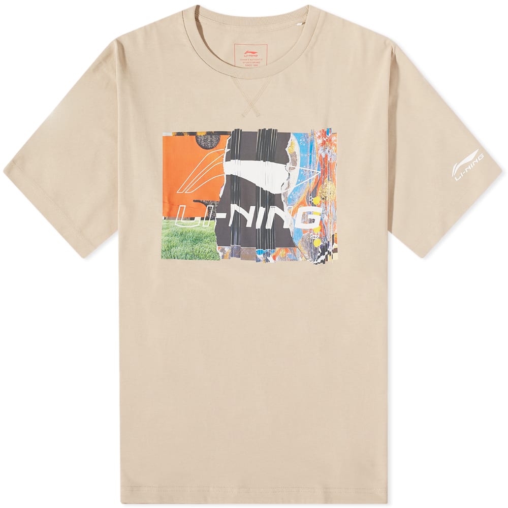 T-shirt Li-Ning Box Logo Tee Beige | AHSR915-4K, 0