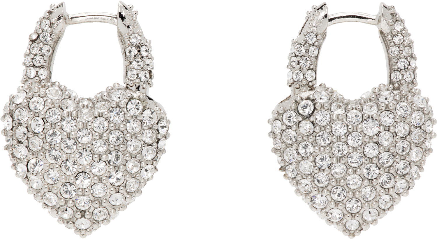 Øreringe Balenciaga Balenciaga Minnie Crystal Heart Hoop Earrings Metalisk | 811879 TZ63S, 0