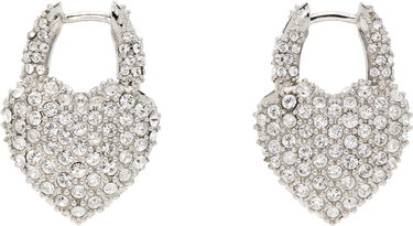 Øreringe Balenciaga Balenciaga Minnie Crystal Heart Hoop Earrings Metalisk | 811879 TZ63S, 0