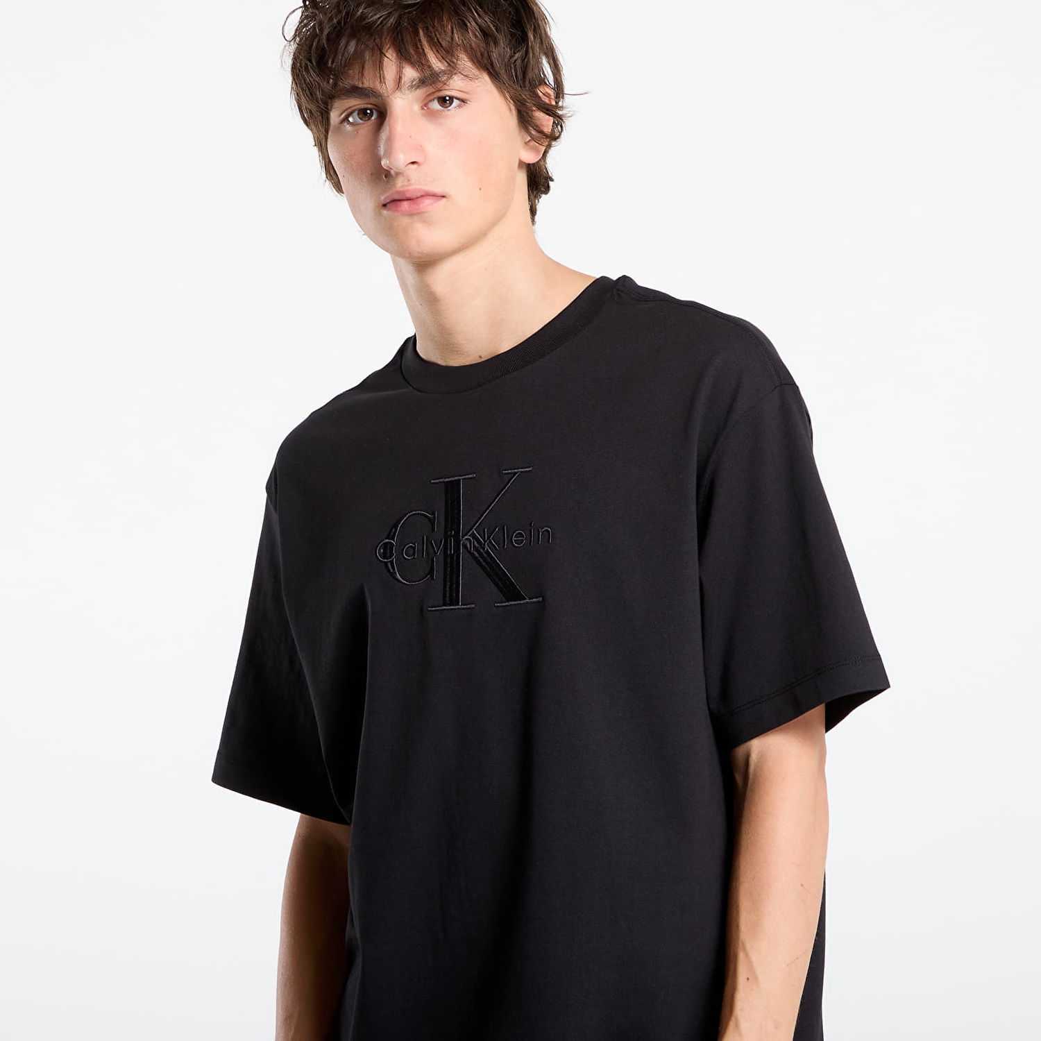 T-shirt CALVIN KLEIN Calvin Klein Hi Low Emb 16S Jersey T-Shirt Sort | LV04RB295G UB1, 1